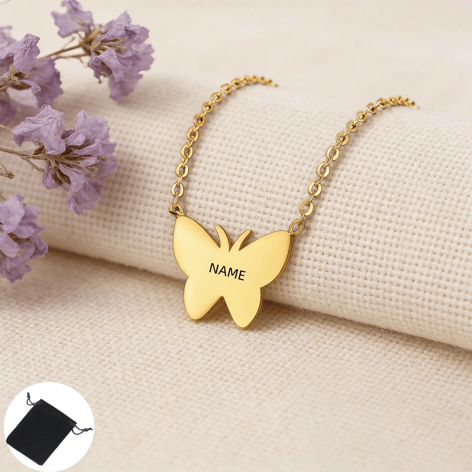 S5fc88974c880467eb1a9612ad0931a86b.webp Customized Name Text Fashion Butterfly Necklace Stainless Steel Elegant (New) - Image 1