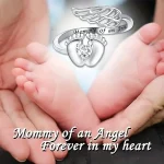 Huitan Mommy of an Angel Rings for Women Heart (New)
