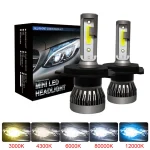 2Pcs LED H4 Car Headlight Bulbs H1 H7 H8 (New)