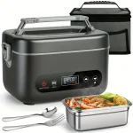 Rechargeable heated lunch box for office workers with separated (New)