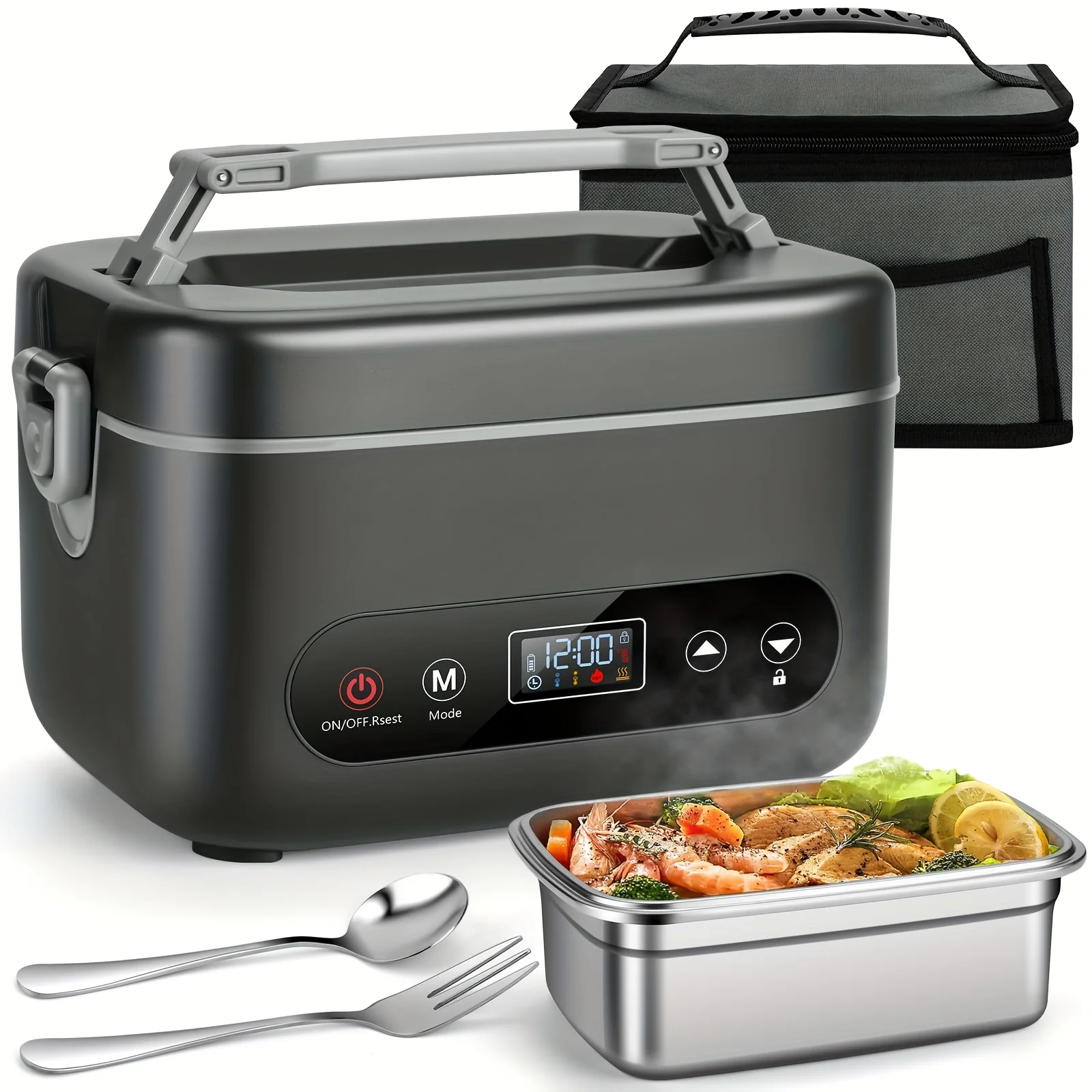 S78c9b99dda07405cae7a1ace9052a32c7.webp Rechargeable heated lunch box for office workers with separated (New) - Image 1