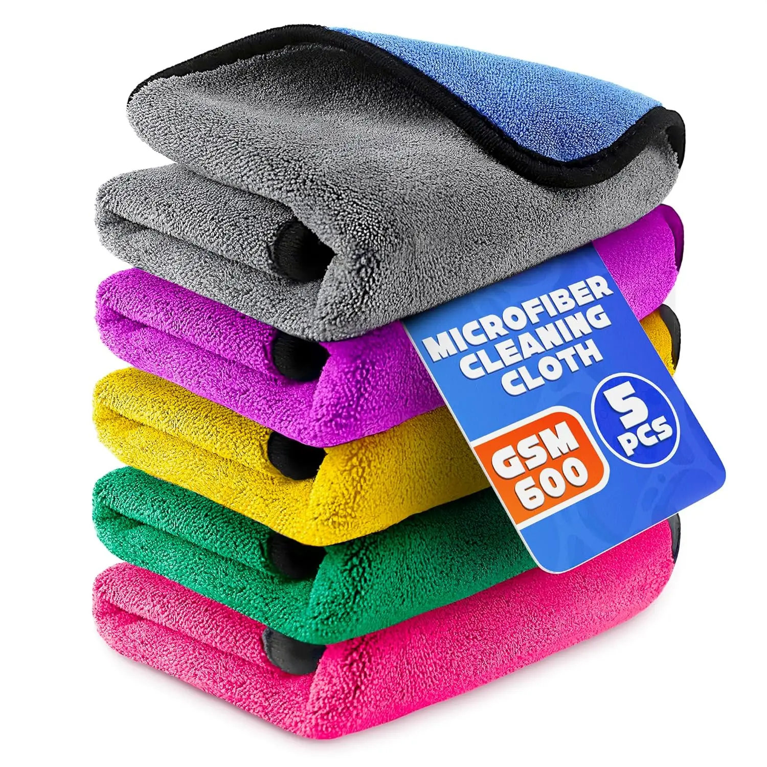 S7b12a263424f4405a299f728659f5a0ed.webp 1/5pcs Microfiber Car Cleaning Rags Car Wash Drying Cloth (New) - Image 1