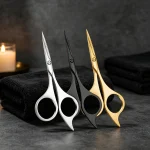 Stainless Steel Pointed Beard Scissors Manual Makeup Eyebrow Scissors (New)