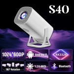 S40 Smart Portable Home Projector 180° Rotatable HD For (New)