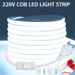 COB LED Strip 220V Switch ON/OFF with EU Plug (New)