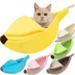 Warm Banana Shaped Dog Cat Bed Cozy Basket Puppy (New)