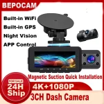 BEPOCAM 3 Camera 4K Dash Cam Builtin WIFI GPS (New)