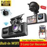 Wifi 3 Channel Dash Cam Night Vision Loop Recording (New)