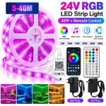 24V RGB LED Strip Lights Bluetooth App & Remote (New)