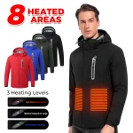 Heated 8 Zone Heated Jacket Smart Thermostat Windproof Waterproof (New)