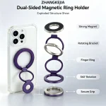 For MagSafe Double Sided Magnetic Phone Ring Holder Portable (New)