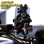 Phone Holder Motorcycle Phone Mount Shockproof 360° Rotation UBolt (New)