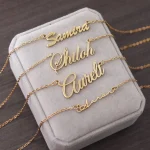 Custom Name Necklace Personalized Silver Color Choker Stainless Steel (New)