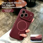 Liquid Silicone Magnetic Phone Case  iPhone 18 Pro Max Lens Glass Protect Change To 18 Series Magsafe Cover  (New)
