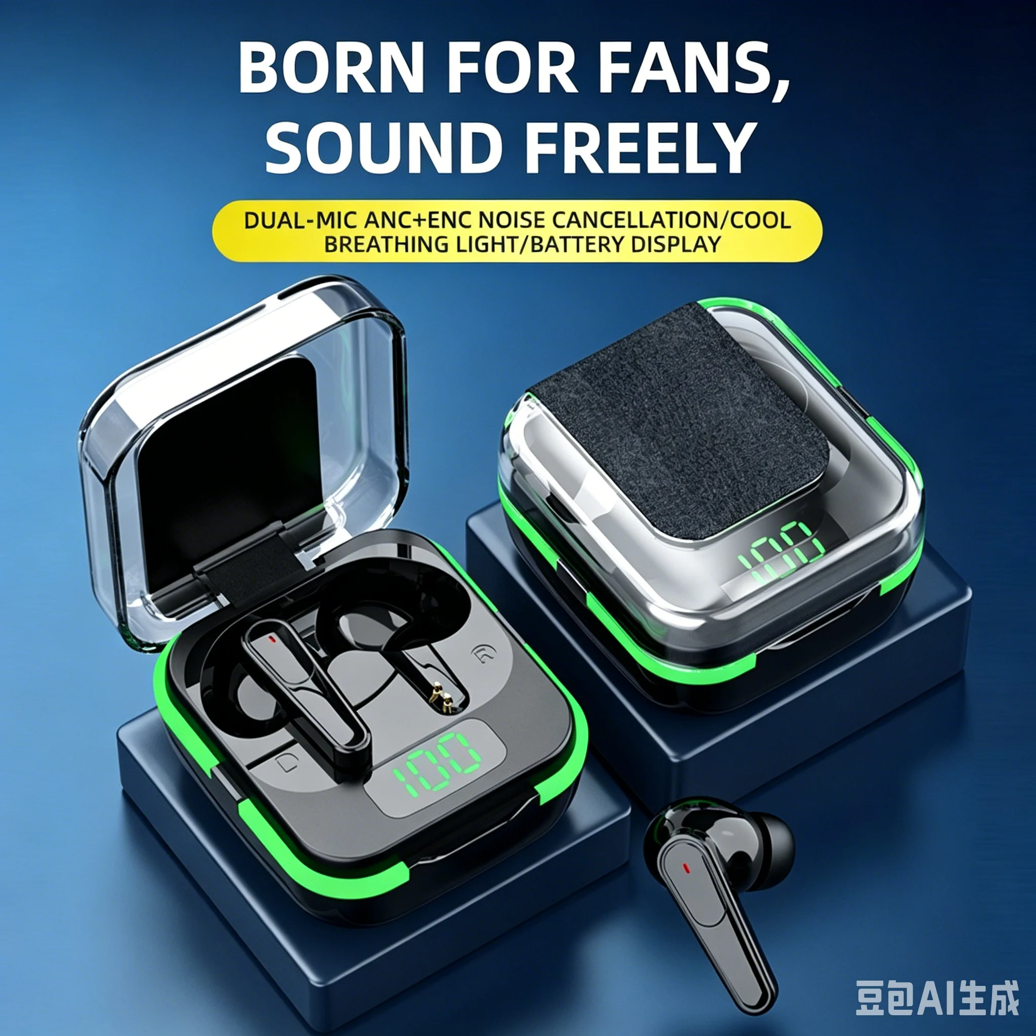 Sa92b81c126dc4bed8a640d939dc1fdfaa.webp PLUS80 TWS Bluetooth54 Earbuds ANC ENC Noise Cancelling Touch (New) - Image 1