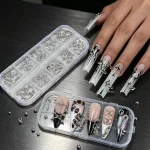 12 Grids/box Goth Punk Nail Charms Studs Y2K Piercing (New)