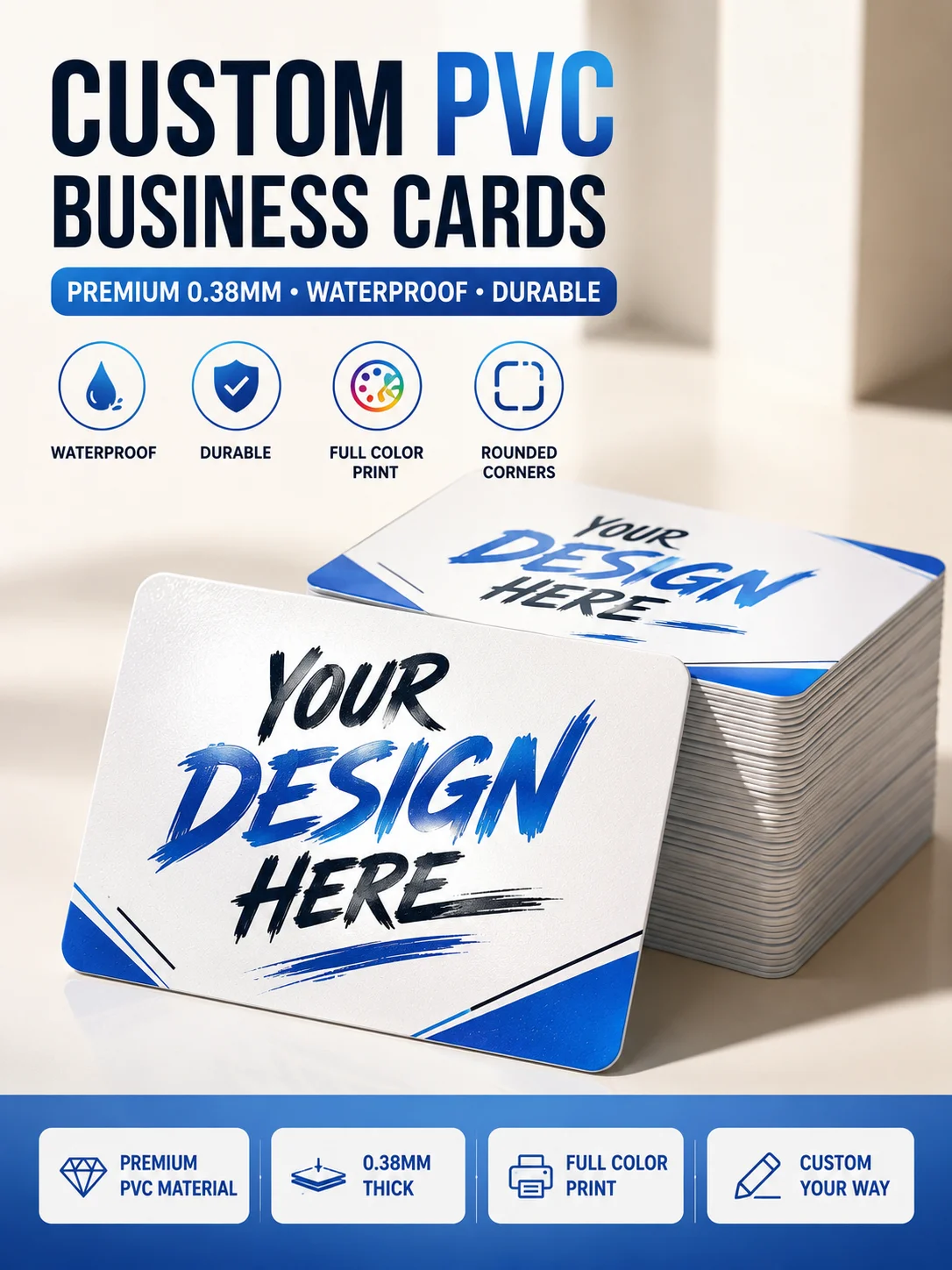 Sac9fcd7e0e8e494c83080f19d788d828Z.webp Custom PVC Business Cards Personalized Logo Photo Text QR (New) - Image 1