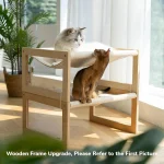 Wooden Cat Hammock Bed Dog Pet Bunk Elevated Deck (New)