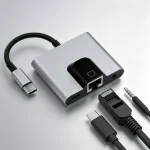 3‑in‑1 USB‑C Hub Type‑C to 100Mbps RJ45 Ethernet Adapter (New)