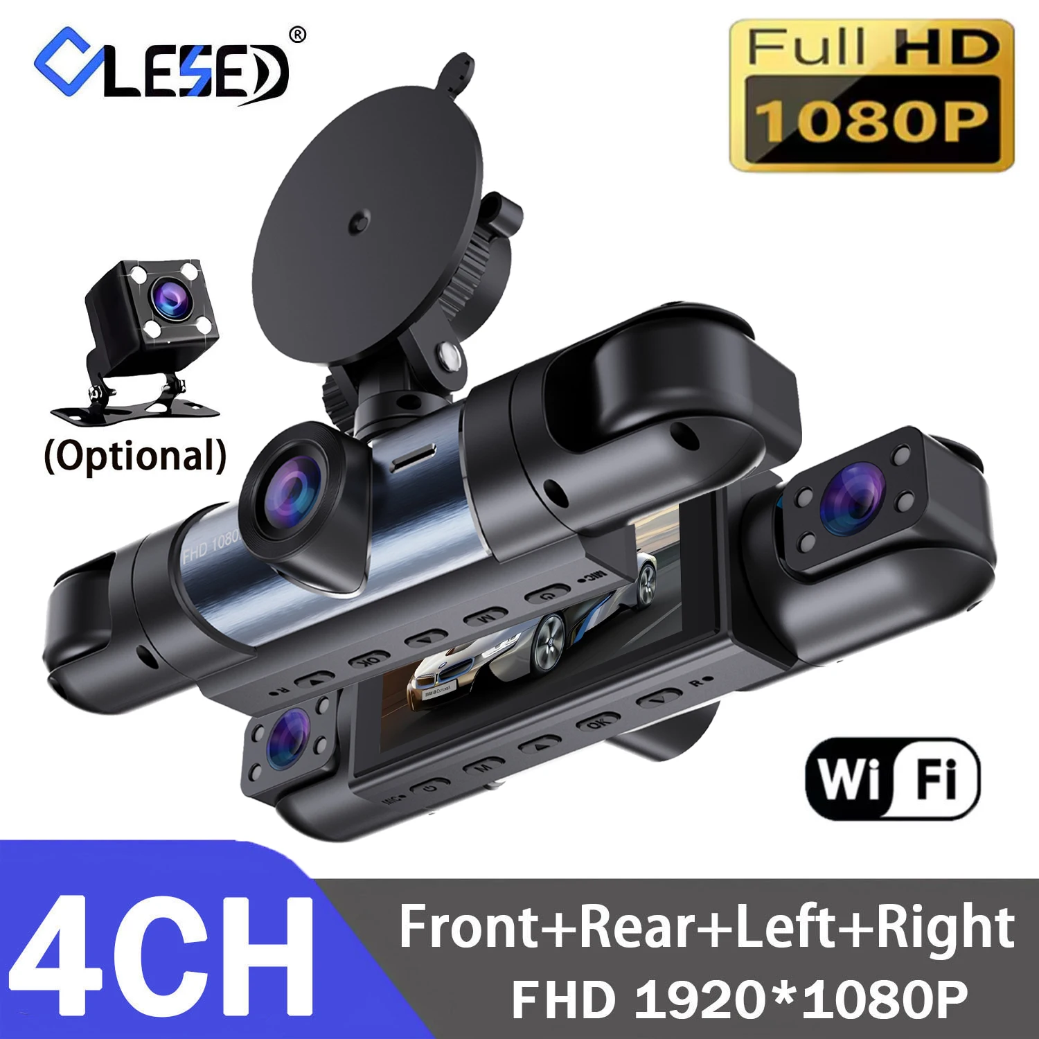 Sbef5150aebdb46639891759a9a298409F.webp 4 Channel Car DVR FHD 1080P 4Lens Inside Vehicle (New) - Image 1