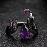 New Punk Style Rhinestone Elf Ring with A Dark (New)