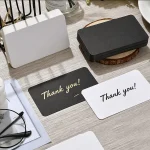 100Pcs Blank Cards 9x55cm/35x2in Thick 300gsm White Black Business (New)