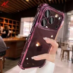 Luxury Electroplate Shockproof Transparent Phone Case  iPhone 18 17Pro Max Plus Air Clear Bumper Cases Cover  (New)