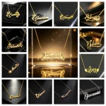 Custom Name Necklace Personalized Cursive Letter Pendant Stainless Steel (New)