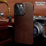 Iphone Case Genuine Leather Case  IphonePro Max Cover Luxury Business Phone Aesthetic Vintage Retro  Iphone 18ProXR Coque  (New)