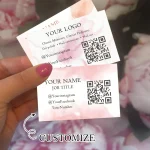 Customized Business Cards Personalized Pink Cards Custom QR Code (New)