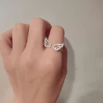 Korean Style Angel Wings Ring Adjustable Rhinestone Finger Rings (New)