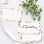 50pcs Cherry Border Grid Background Blank Greeting Cards Wedding (New)