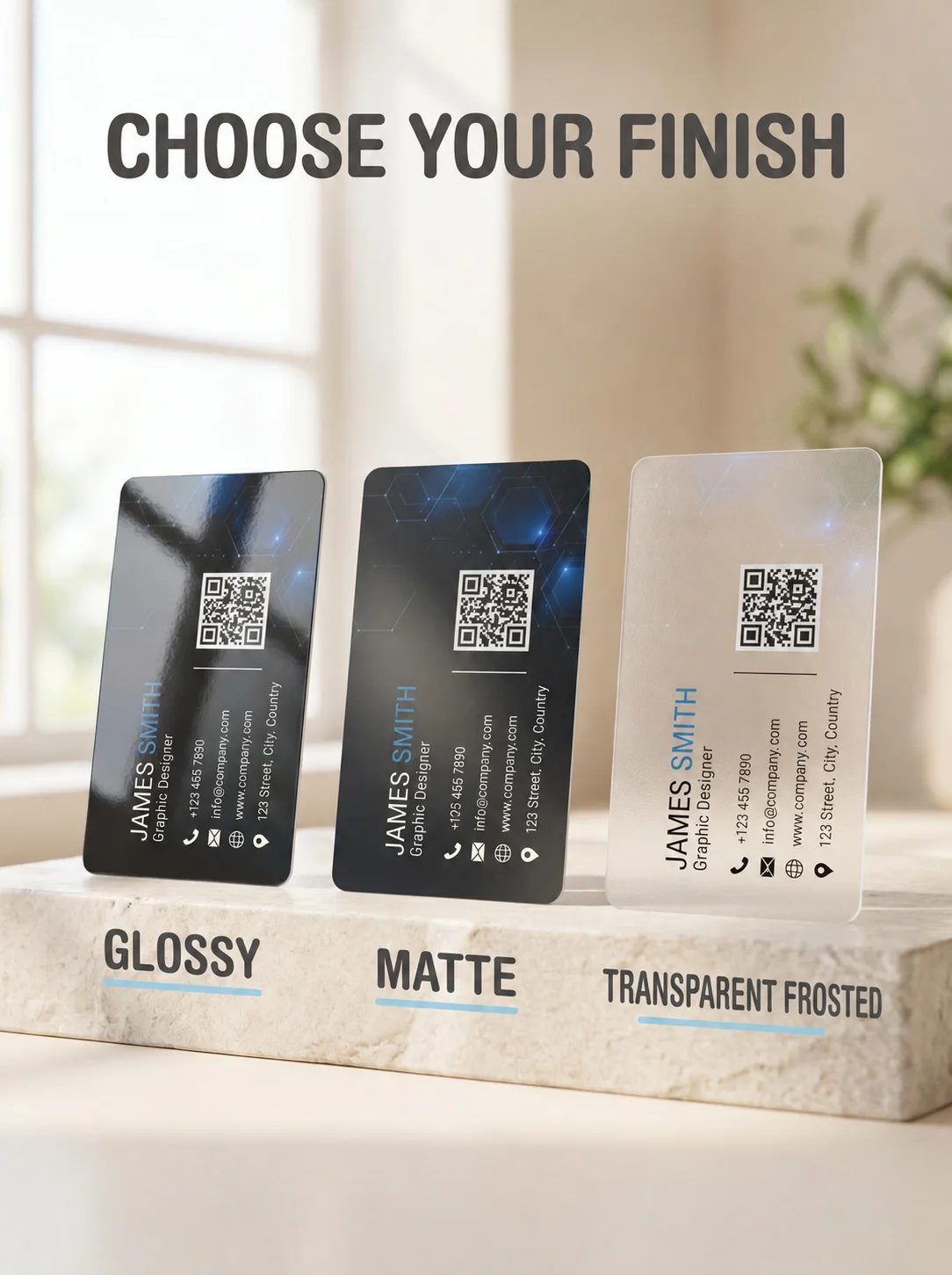 Se70970a03a1548f5a21556e219079bc1G.webp Custom PVC Business Cards Personalized Logo Photo Text QR (New) - Image 1