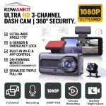 Car Dash Cam 2026 1080P HD 3 Channel WIFI (New)