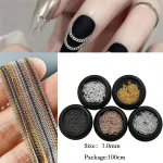 1M 1mm Metal Flat Chain Gold Silver Studs Nail (New)