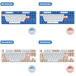 Gaming Keyboard 24G Bluetoothcompatible 87 Keys Fashion Mechanical Wireless (New)