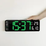 13 Inches Large LED Digital Wall Clock with Remote Control, Temperature Date Week Display, Dual Alarm (New)