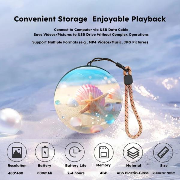 3d-crystal-ball-digital-video-photo-album-diy-video-glass-ball-crystal-ball-digital-video-display-gift-with-elec-1 3D Crystal Ball Digital Video Photo Album DIY Glass Ball Screen Display (2.7″) Electronic Screen Orb with Smart Everyday Use (New) - Image 1
