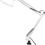 Bostitch Office VLF100-WHT Swing Arm Desk Lamp with Clamp Mount 36" Reach with Multi-Joint Adjustment Includes Replaceab (New)