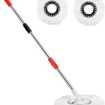 Spin Mop Replacement Handle 360 Degree Spin Mop Pole Handle Replacement Rotating Telescopic Stick for Head Replace Spinnin (New)