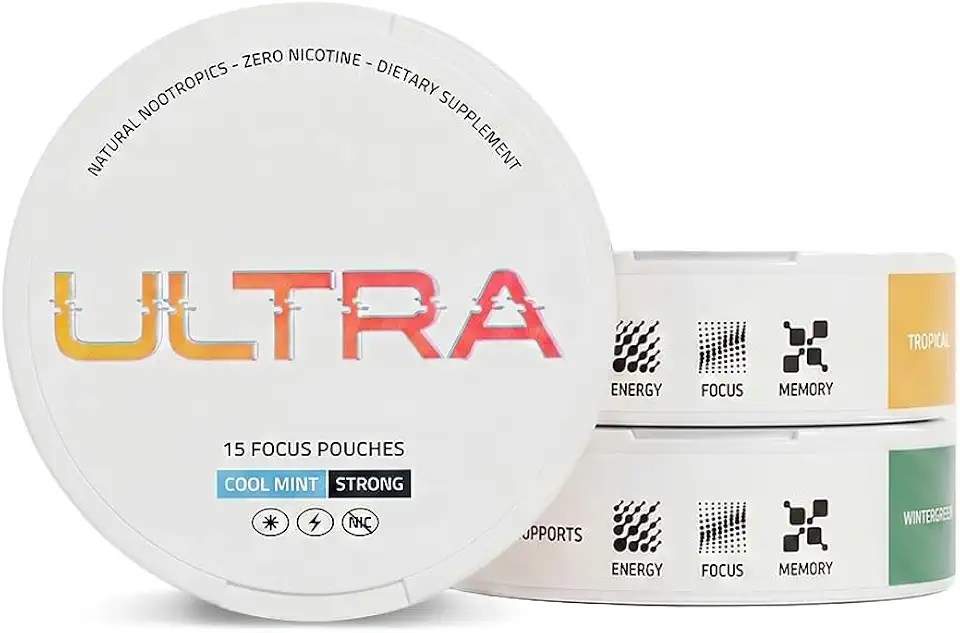 512u26imiEL._AC_UL960_FMwebp_QL65_ Ultra Focus Pouches Variety Pack 3 Cans Nicotine and Caffeine Free Nootropic Enfinity Paraxanthine Vitamin B6 B1 (New) - Image 1