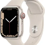 Apple Watch Series 7 GPS Cellular 41mm Starlight Aluminum Case with Starlight Sport Band Regular Renewed (New)