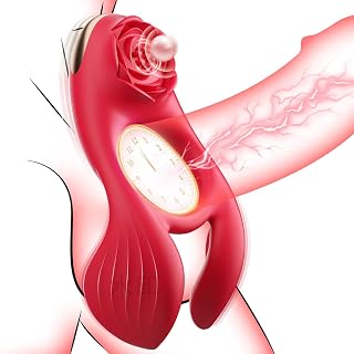 514Ezniko2L._AC_UL320_ Vibrating Cock Ring Couples Game Toys for Men Women Male Ring Silicone Sleeve Toys Rose Tool with 3 Motor (New) - Image 1