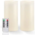 Homemory 8&quot x 4&quot Large Waterproof Outdoor Flameless Candles with Remote Control and Timer Battery Operated Flickering LED (New)