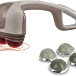 Homedics Percussion Action Massager with Heat Adjustable Intensity Dual Pivoting Heads 2 Sets Interchangeable Nodes (New)