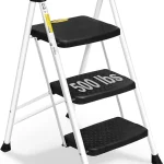 SocTone 3 Step Ladder Step Stools for Adults 500lbs Capacity Step Stool Foldable Steel Ladder for Household and Offic (New)