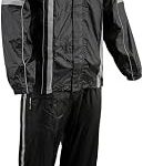 Milwaukee Leather MPM9510 Men's Black Water-Resistant Motorcycle Rain Suit with Hi Vis Reflective Tape (New)