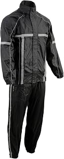 51QxuwBIQBL._AC_UL320_ Milwaukee Leather MPM9510 Men's Black Water-Resistant Motorcycle Rain Suit with Hi Vis Reflective Tape (New) - Image 1