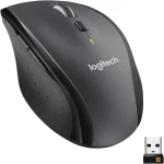 Logitech M705 Marathon Full Size 24 GHz Wireless Mouse - Black Hyper-fast wheel USB-A Nano Receiver 5 customizable bu (New)