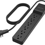 Belkin Surge Protector Power Strip with 6 AC Outlets 6ft/1.8M Long Heavy-Duty Extension Cord 360-Degree Rotating AC Pl (New)